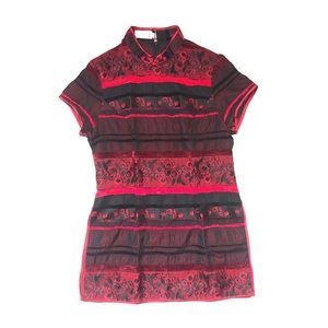 red and black short dress